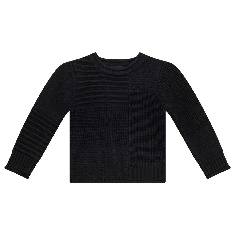 Texture Knit Sweater in Black by Hopscotch