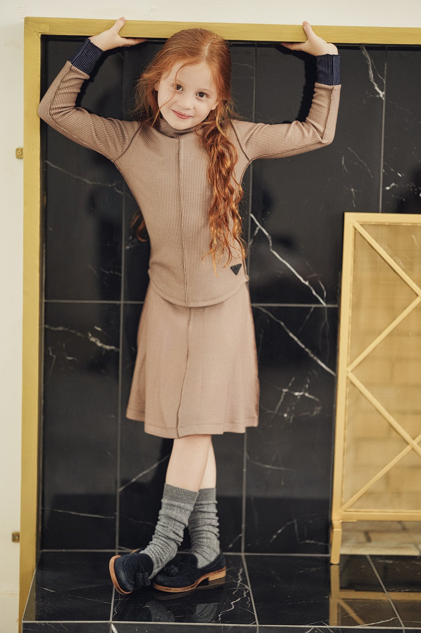 Ribbed Flare Skirt in by FYI