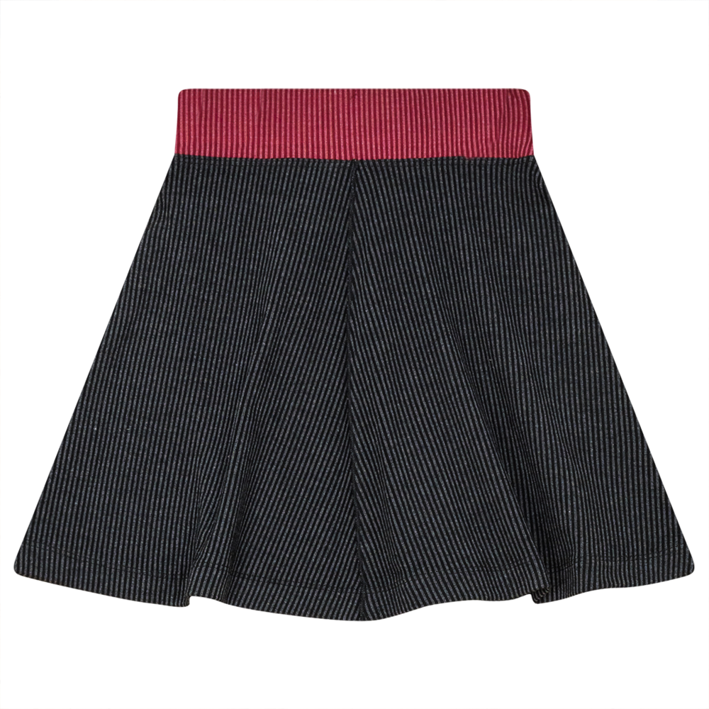 Ribbed Flare Skirt in Black by FYI