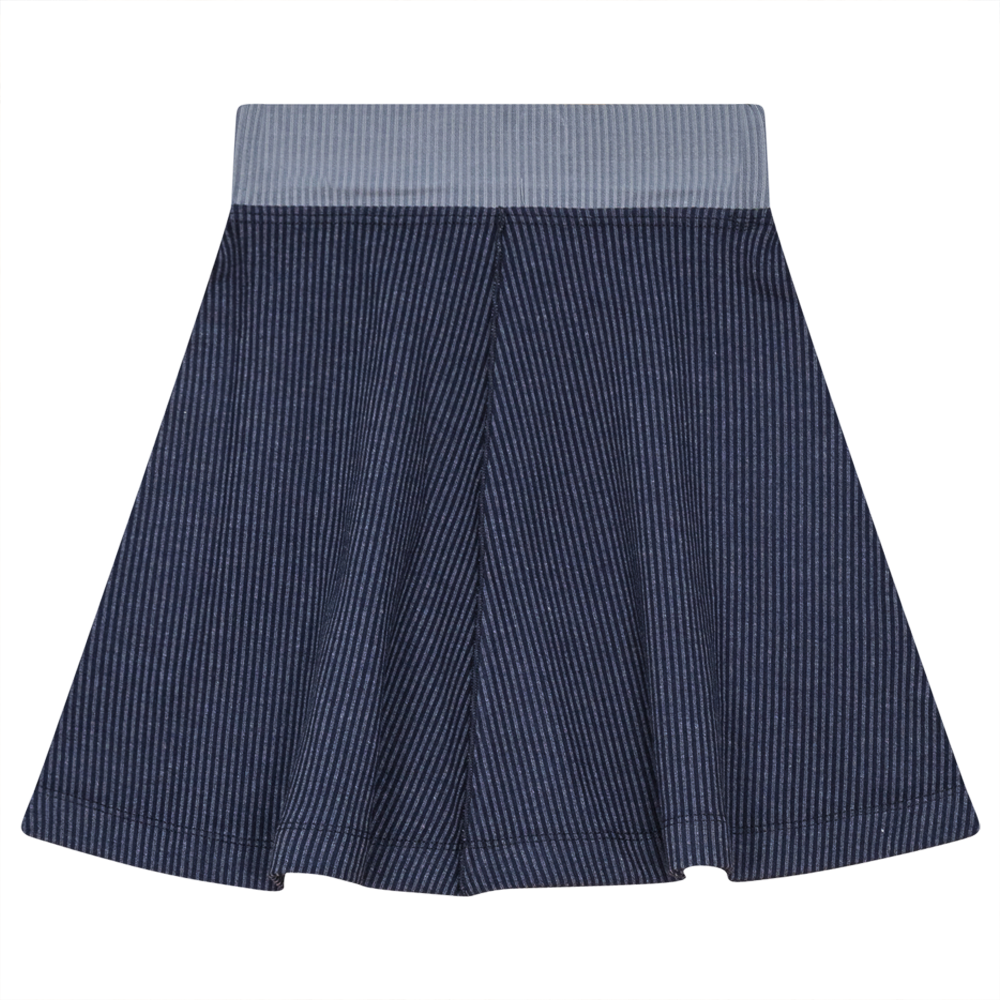 Ribbed Flare Skirt in Navy by FYI