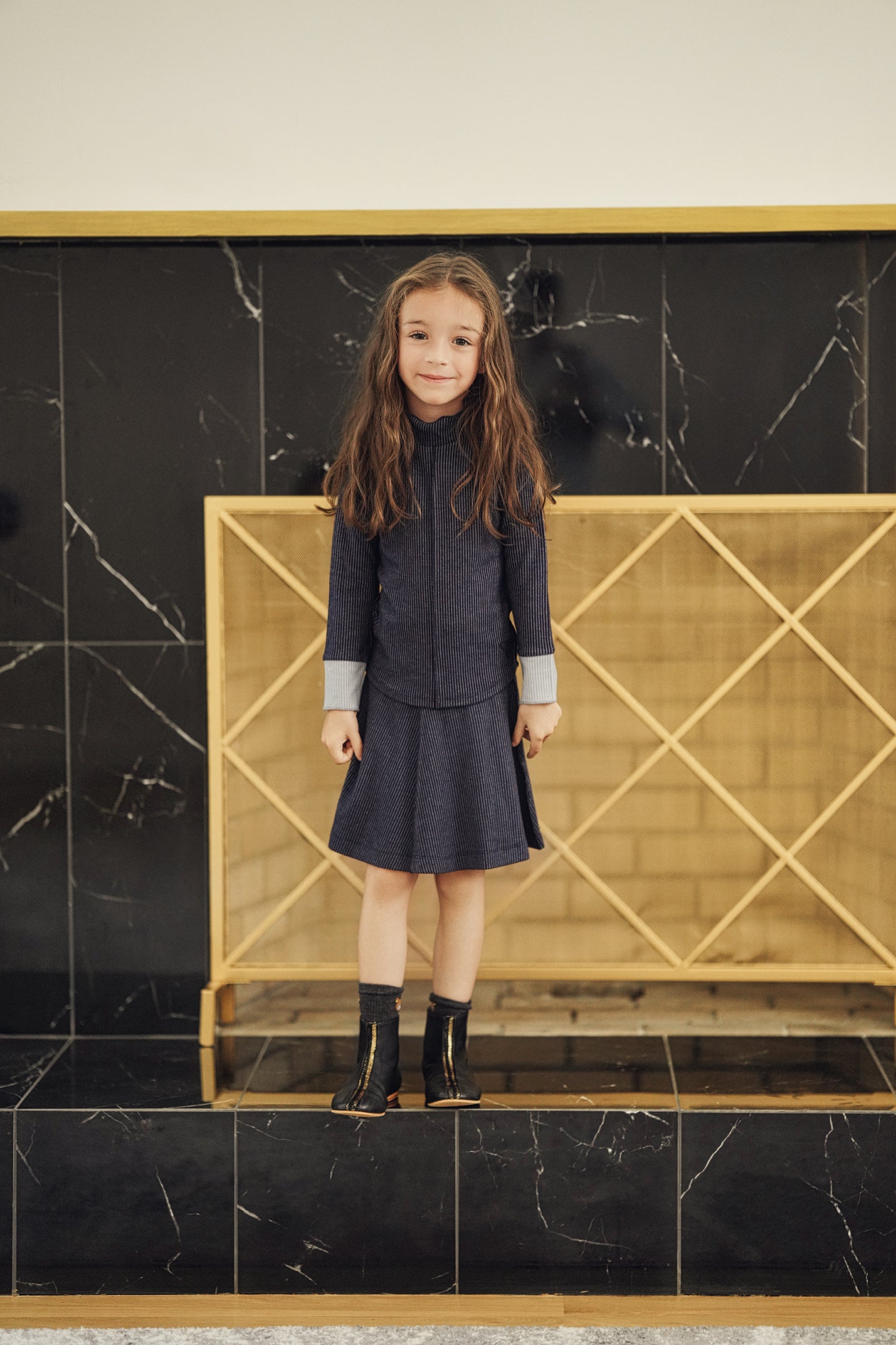 Ribbed Flare Skirt in by FYI