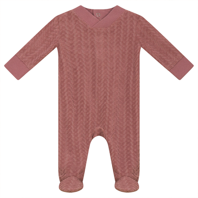 V-Neck Velour Romper Mocha Baby Romper Mauve / 6 Months - TheHushShop.com