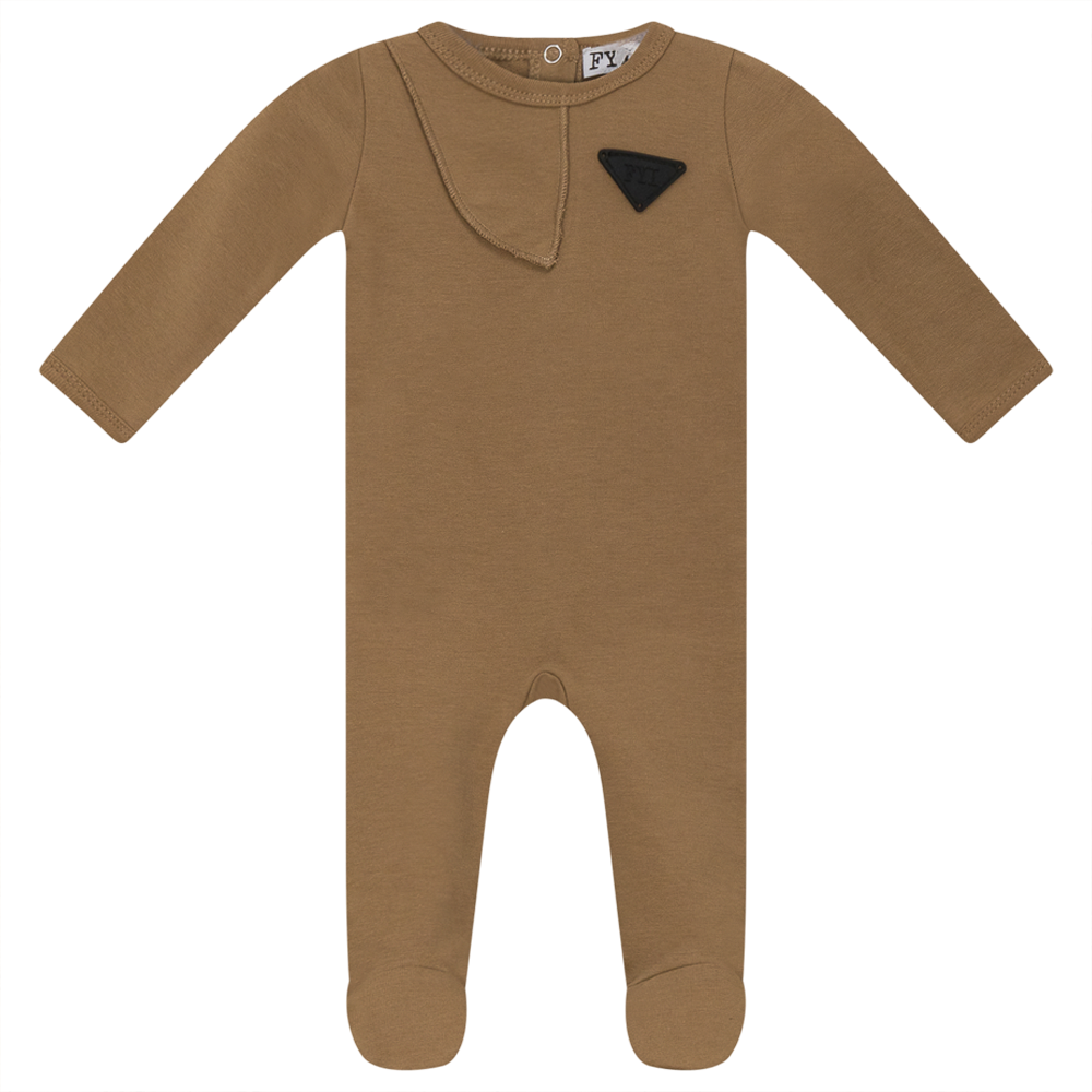 Onesie with Asymetric Cut in Wood Smoke by FYI