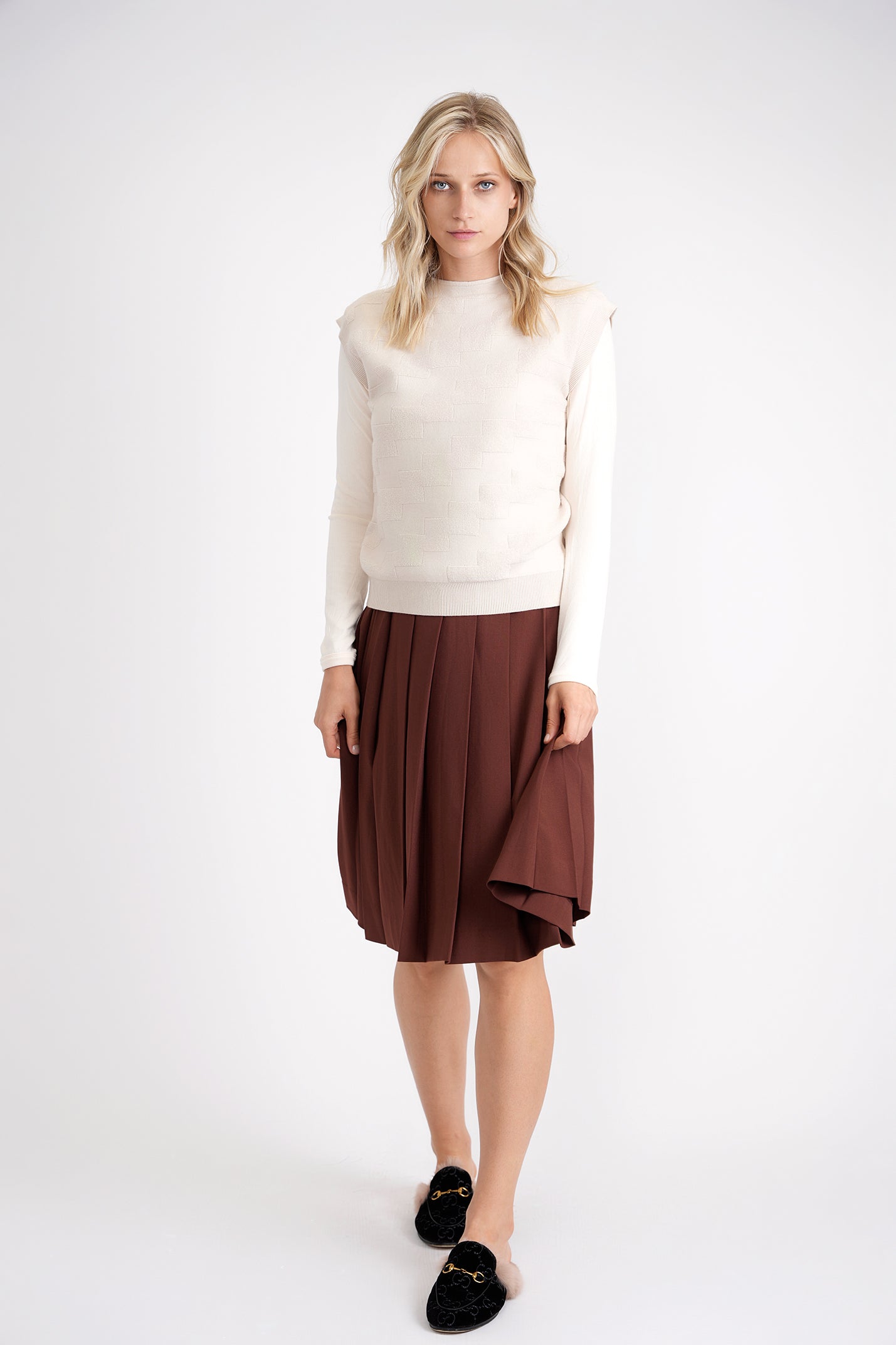 Textured Knit Vest in by Ginger