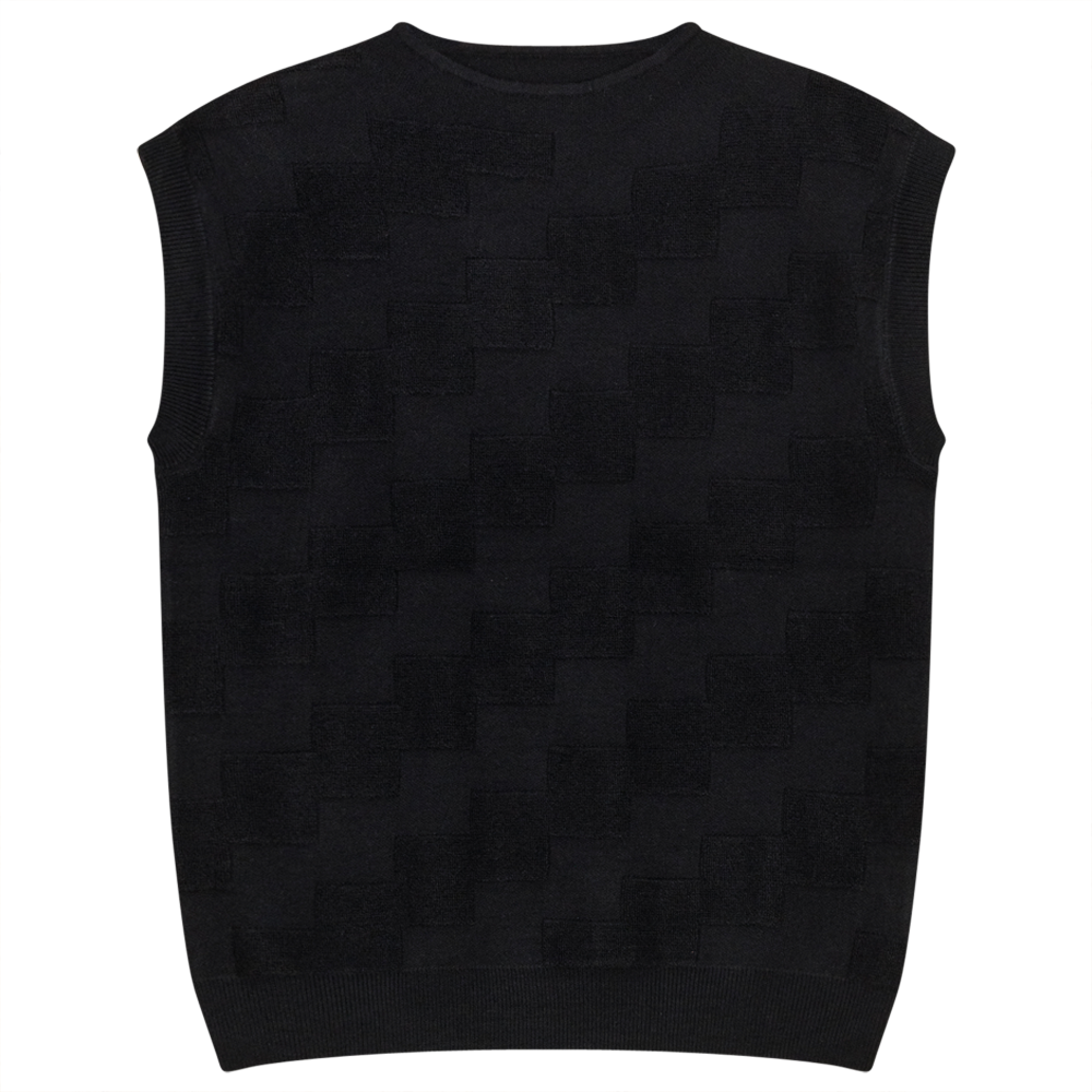 Textured Knit Vest in Black by Ginger
