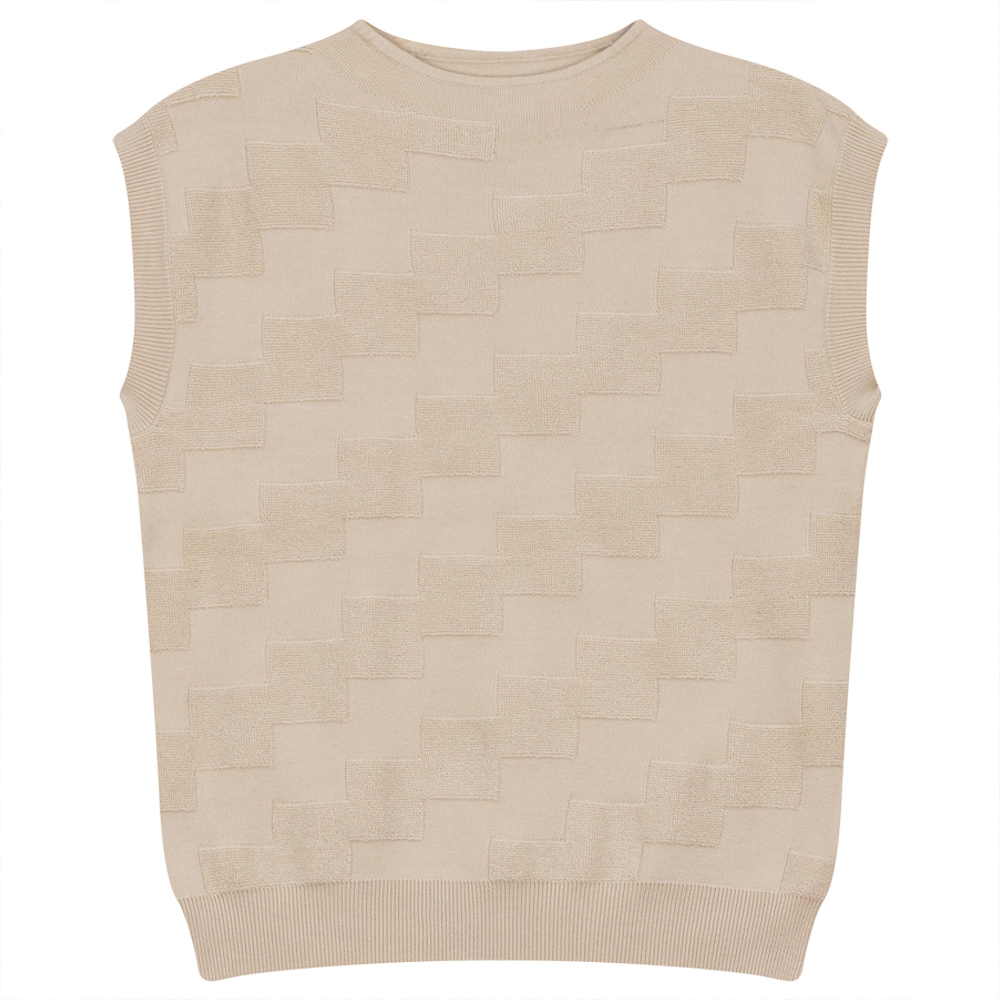 Textured Knit Vest in Dark Almond by Ginger