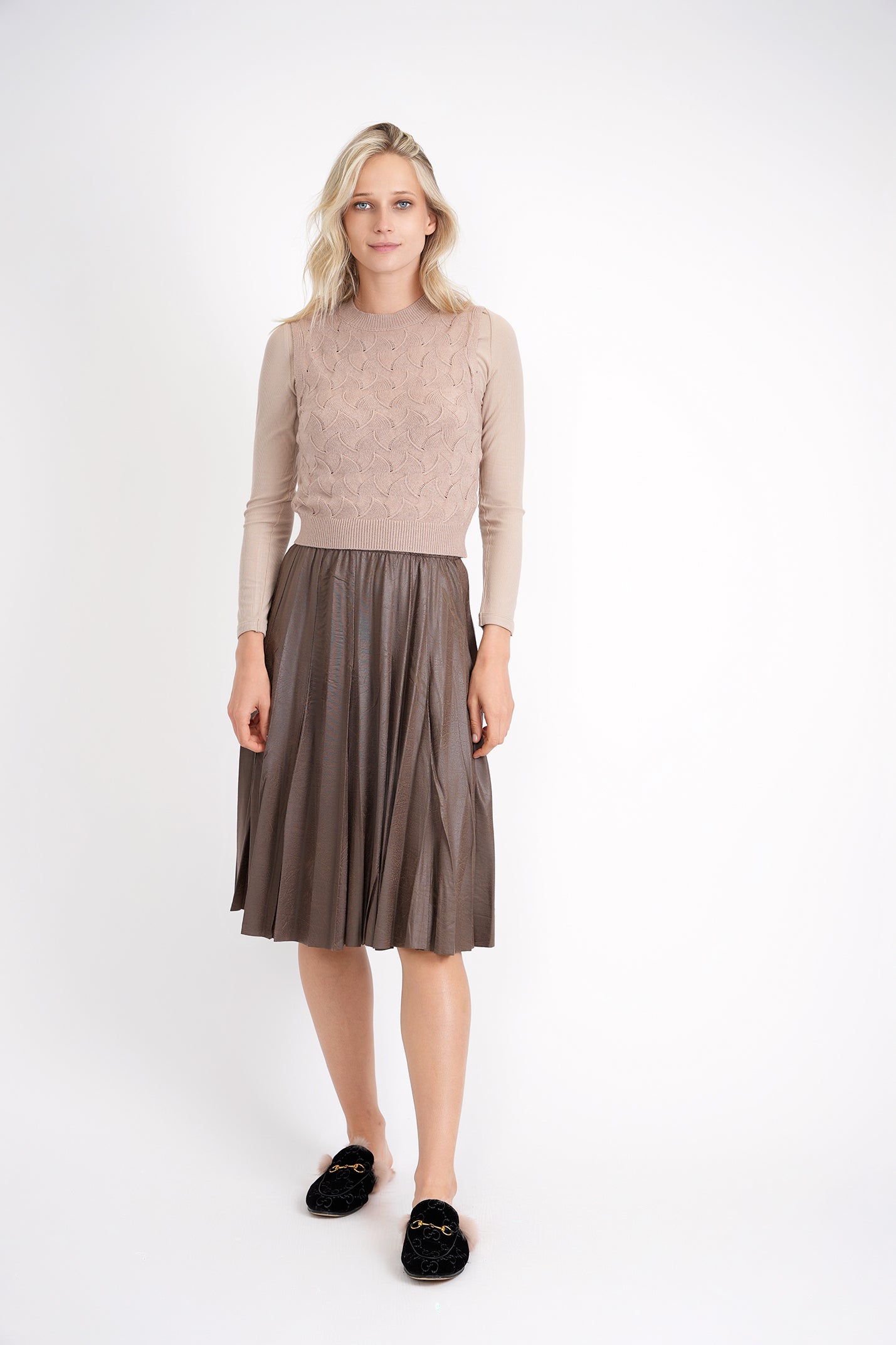 Squiggle Textured Vest in by Ginger