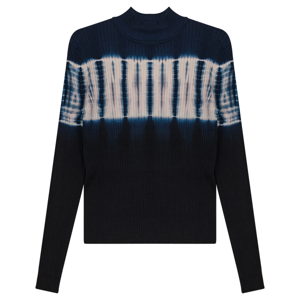 Knit Tie Dye Top in Midnight Black by FYI