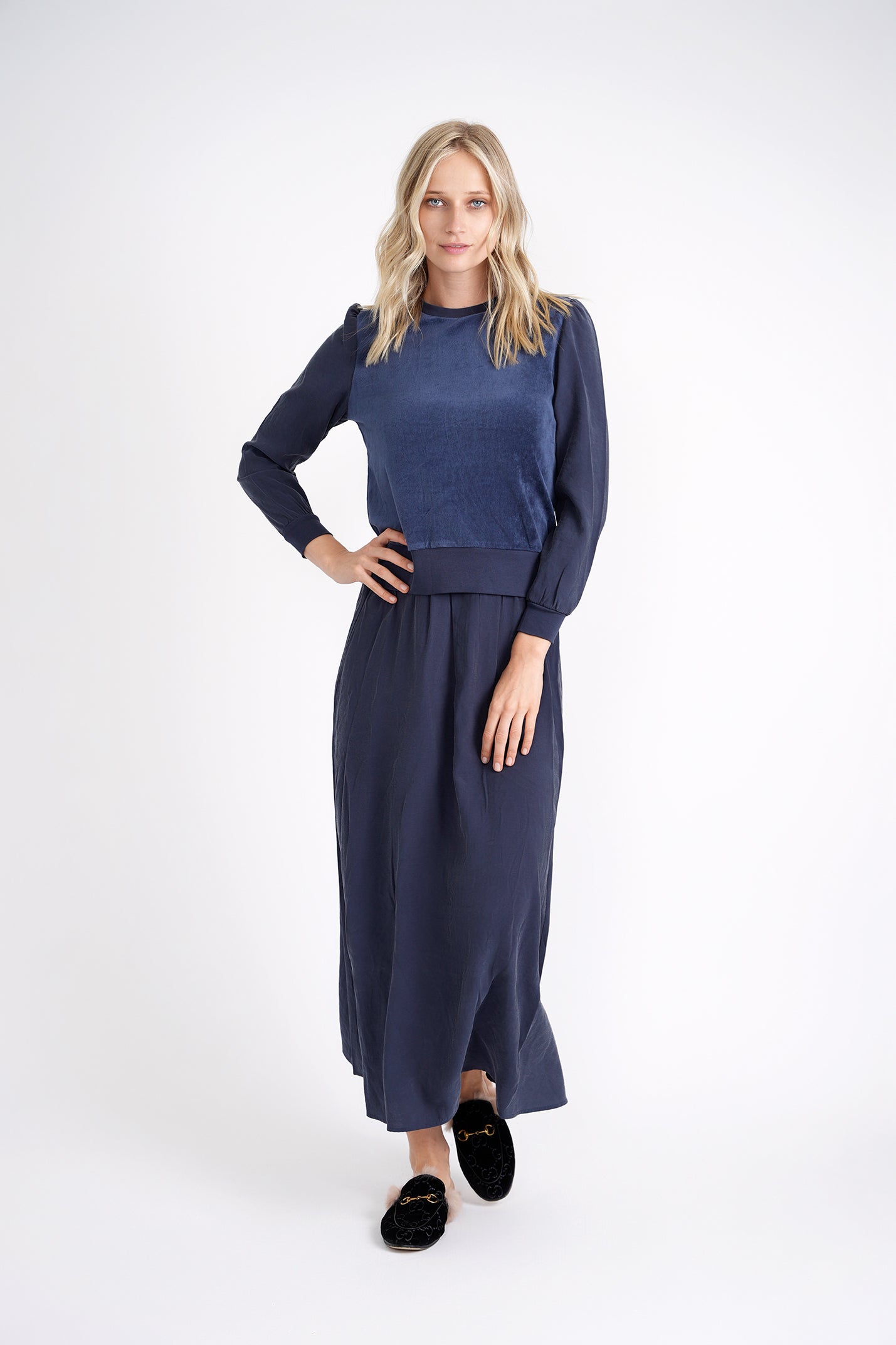 Cotton Velour Top in by 5 Stars