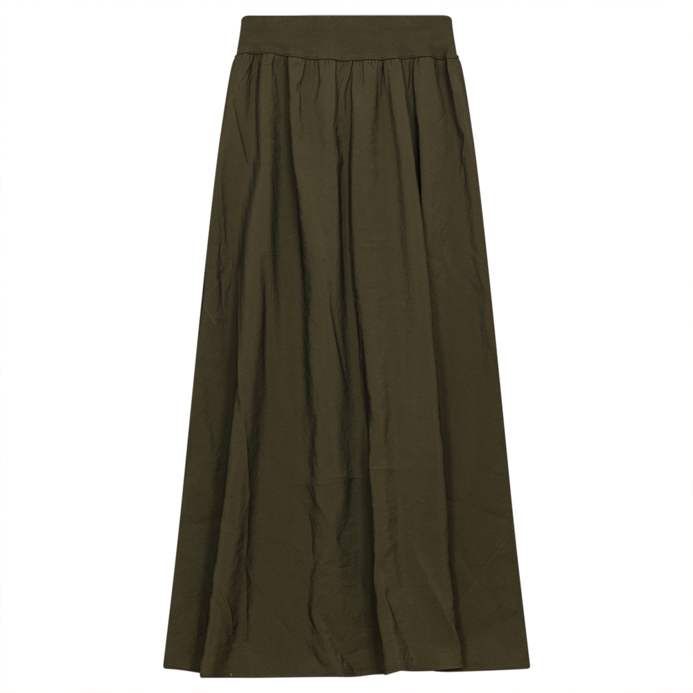 Faux Suede Skirt in Olive by 5 Stars