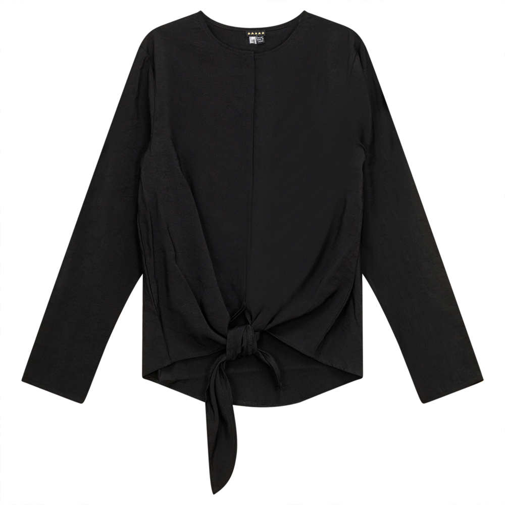 Faux Suede Top in Black by 5 Stars
