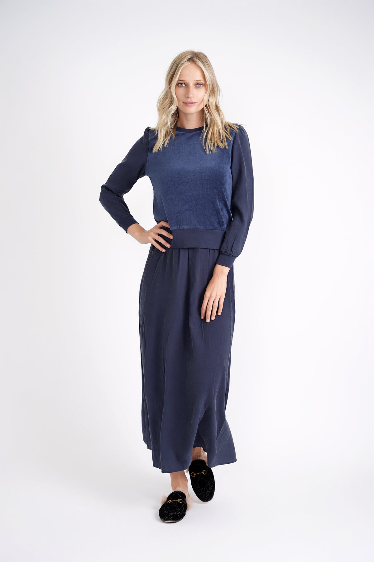 Cotton Velour Top in by 5 Stars