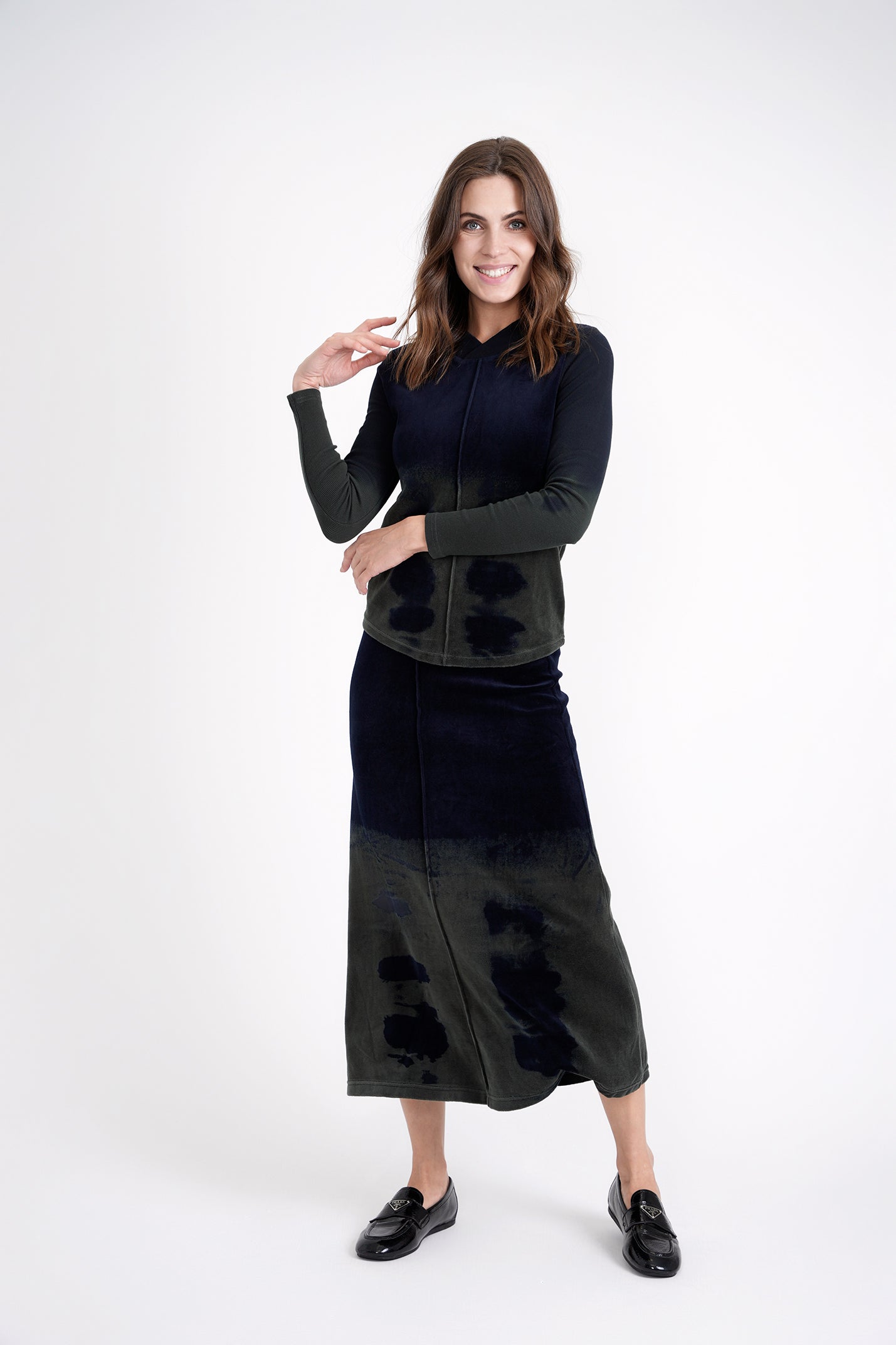 Tie Dye Cotton Velour Top in by 5 Stars