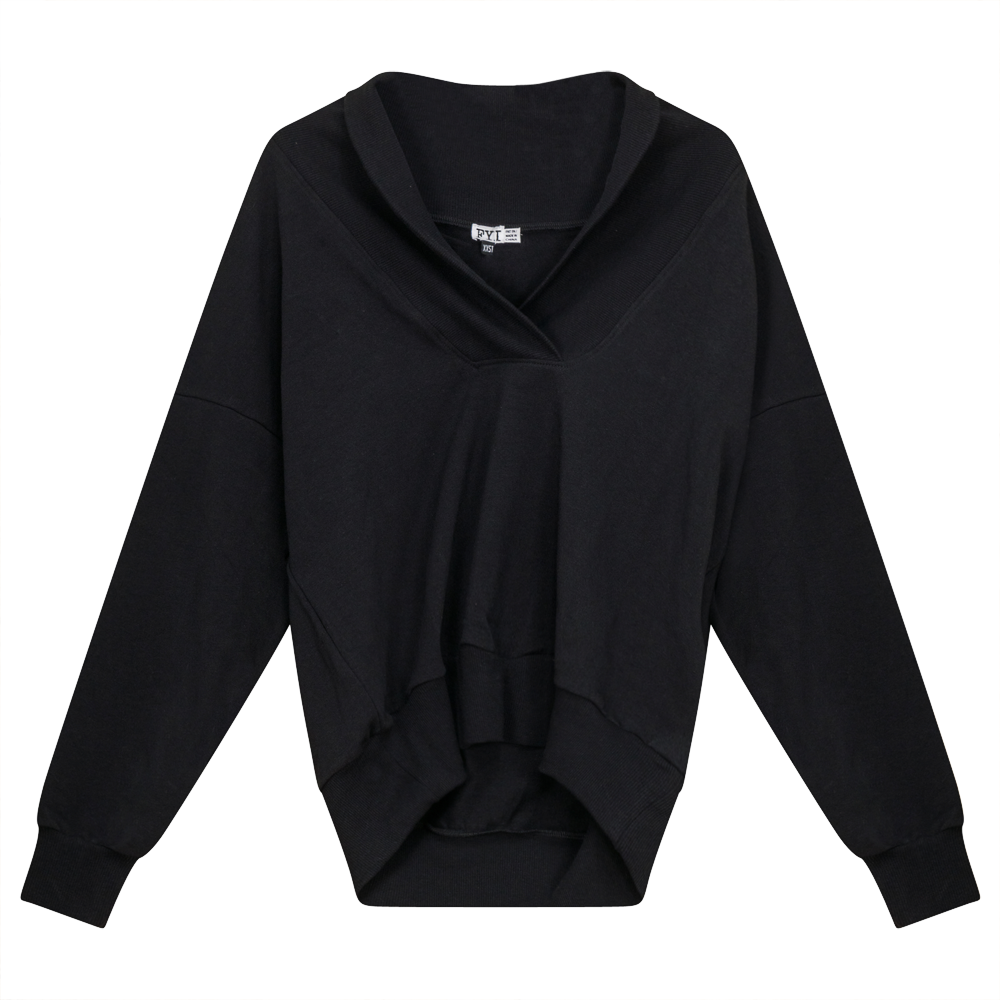 Shawl Collar Sweater in Black by FYI