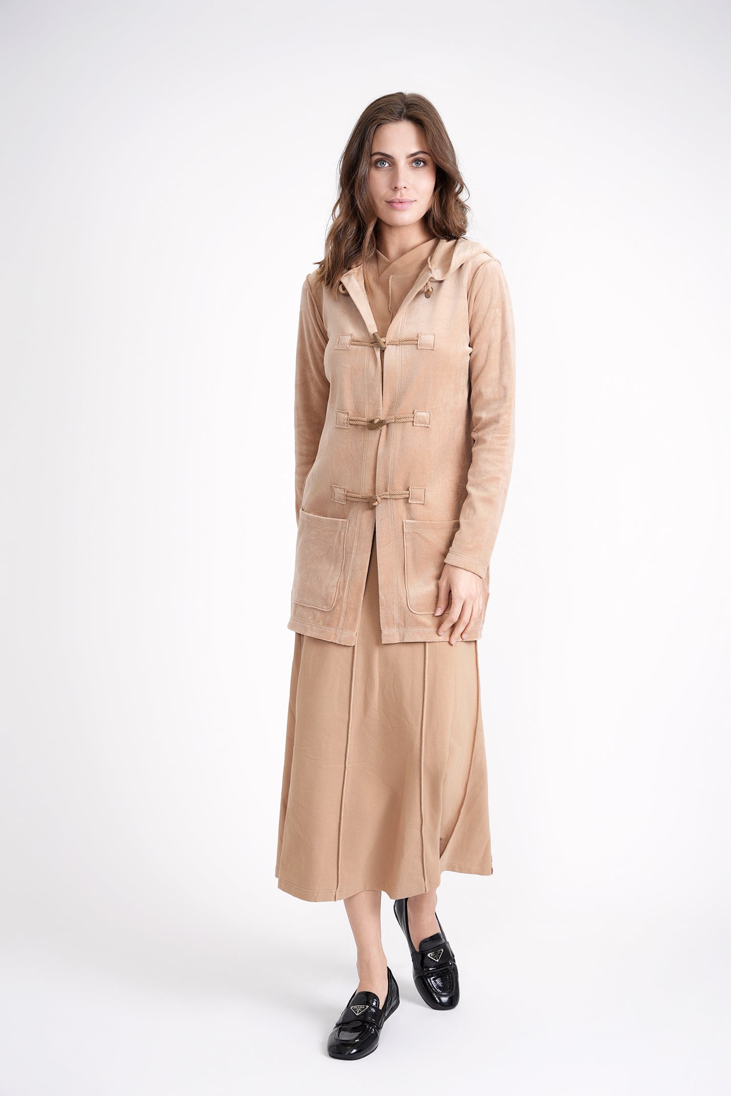 Long Velour Cardigan in by 5 Stars