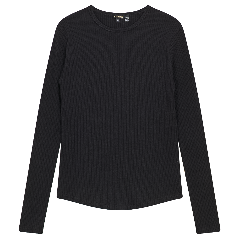 Rib Top in Black by 5 Stars