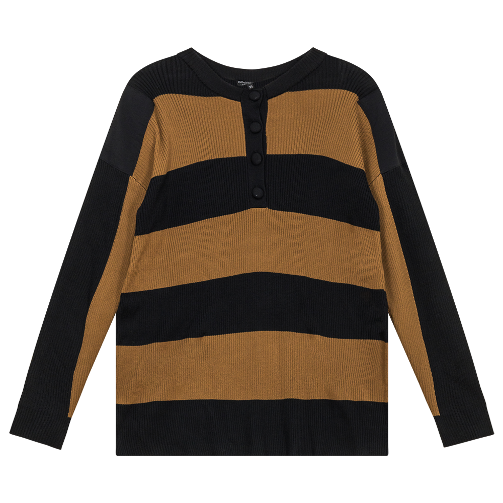 Maternity Striped Knit Combo Top in by MCM