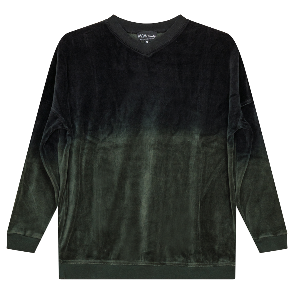 Maternity Ombre Velour V Neck Top in by MCM