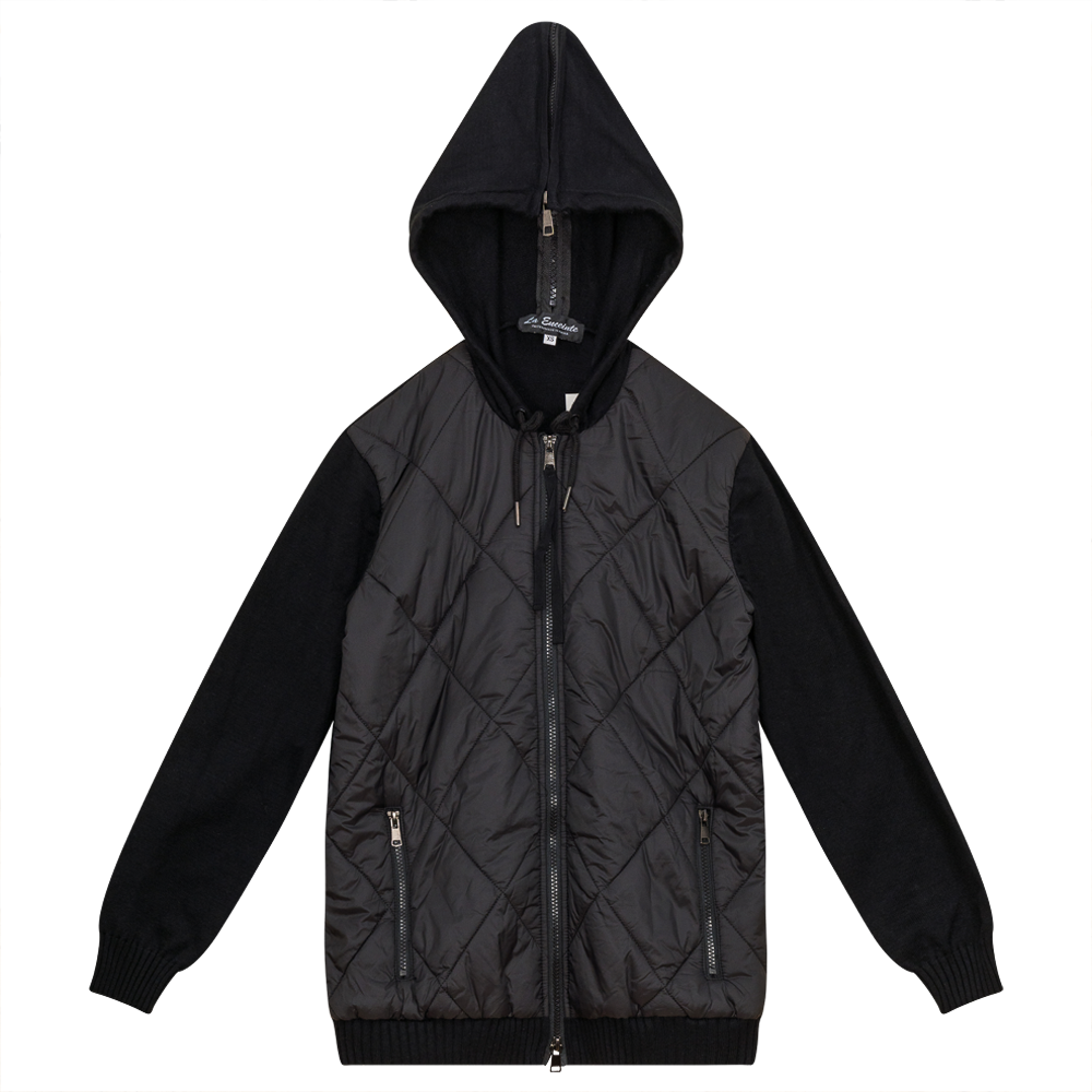 Maternity Quilted Bomber Jacket Combo in Black by La Enceinte