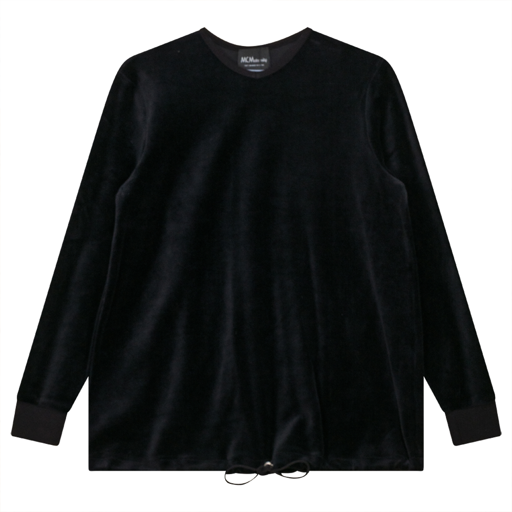 Maternity V-neck Velour Bungee Top in Black by MCM