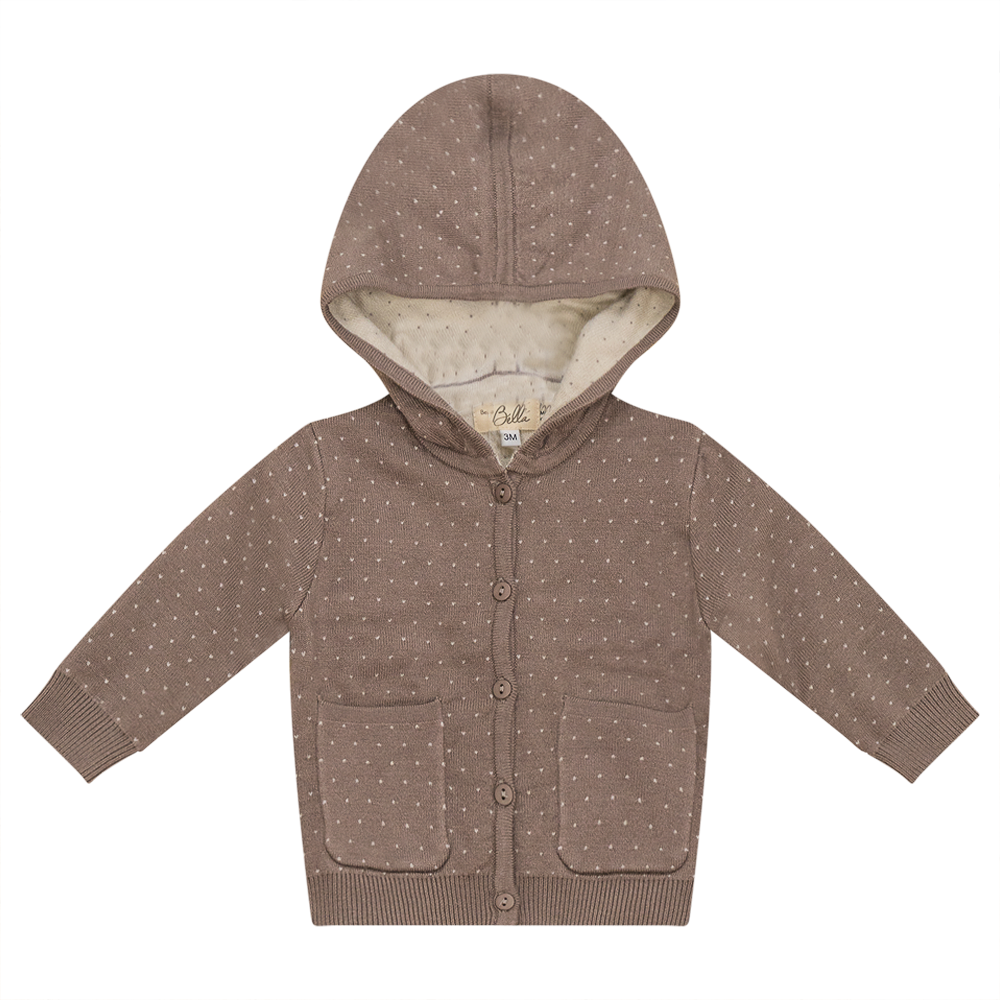 Knitted Jacket in Mink Dark Almond by Bebe Bella