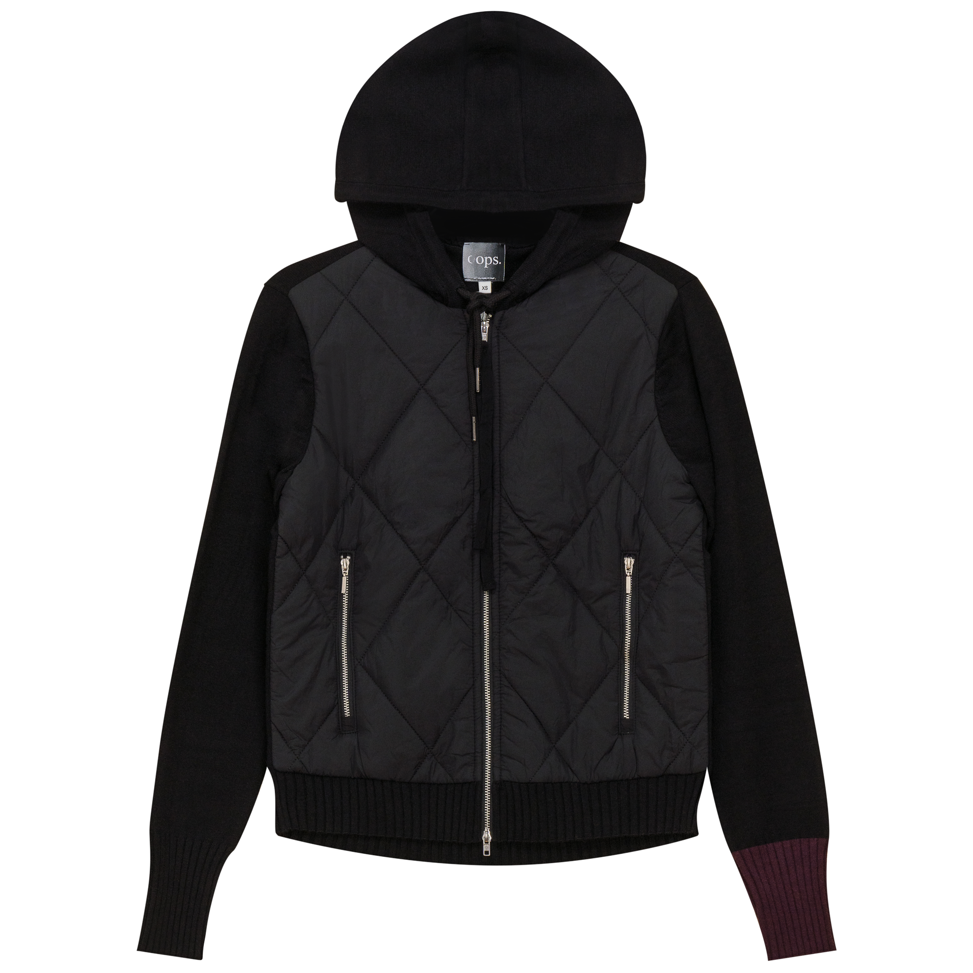 Quilted Bomber Jacket Combo in Black Wine by Oops
