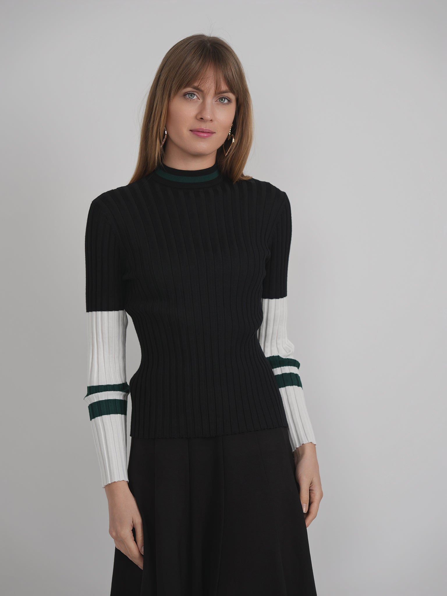 Ribbed Striped Knit Sweater in by Coco