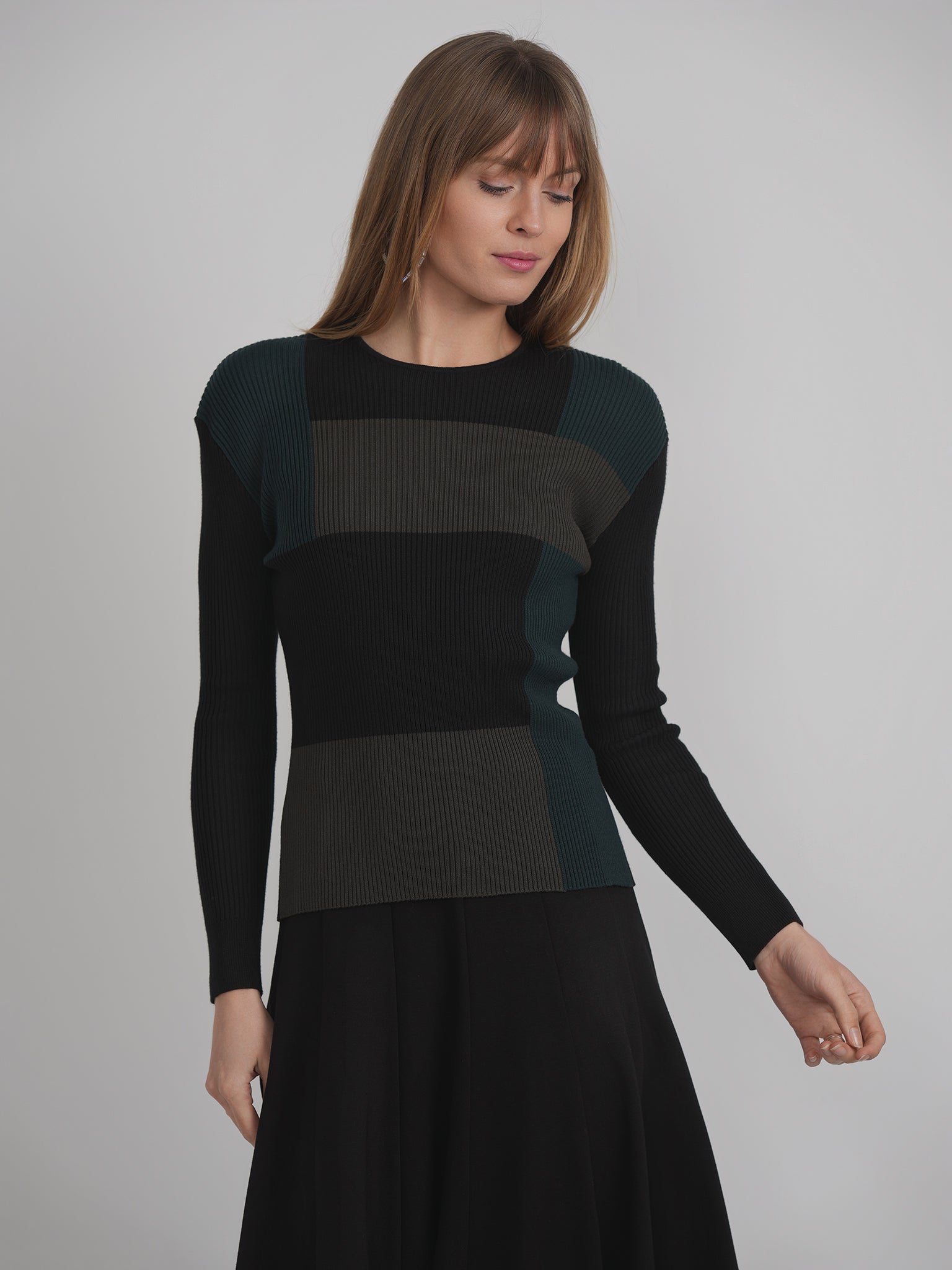 Color Blocked Rib Combo Sweater in by Birch