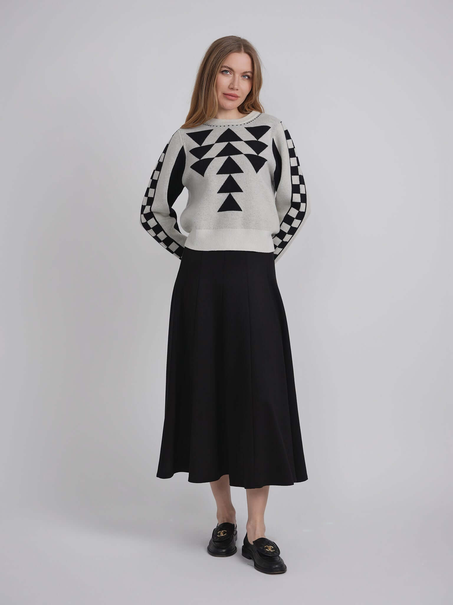 Geometric Print Sweater in by Spades