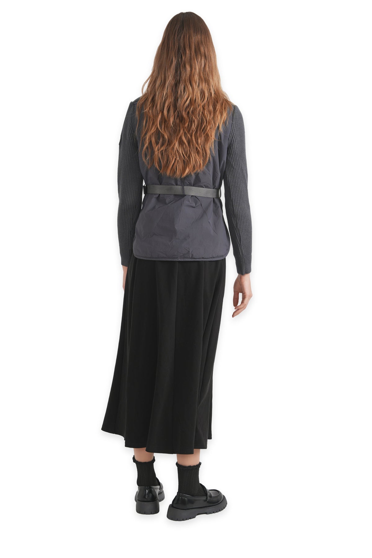 Cable knit Quilt Sweater With Belt in by MiuMax