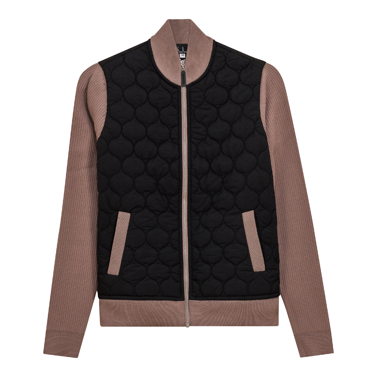 Quilted Bomber With Knit Sleeves