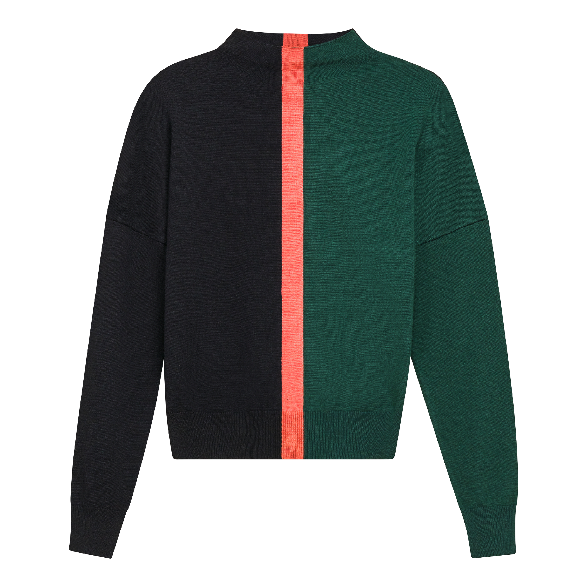 Mock Neck Color Block Sweater in Black Hunter by Coco