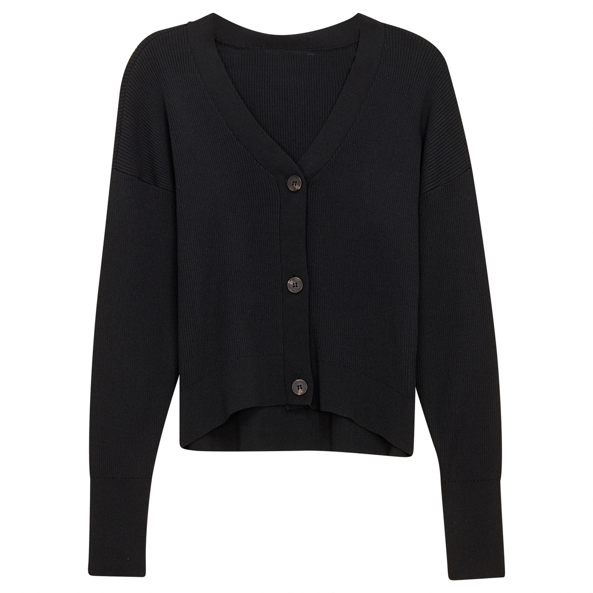 Cropped Drop Shoulder Sweater in Black by MiuMax