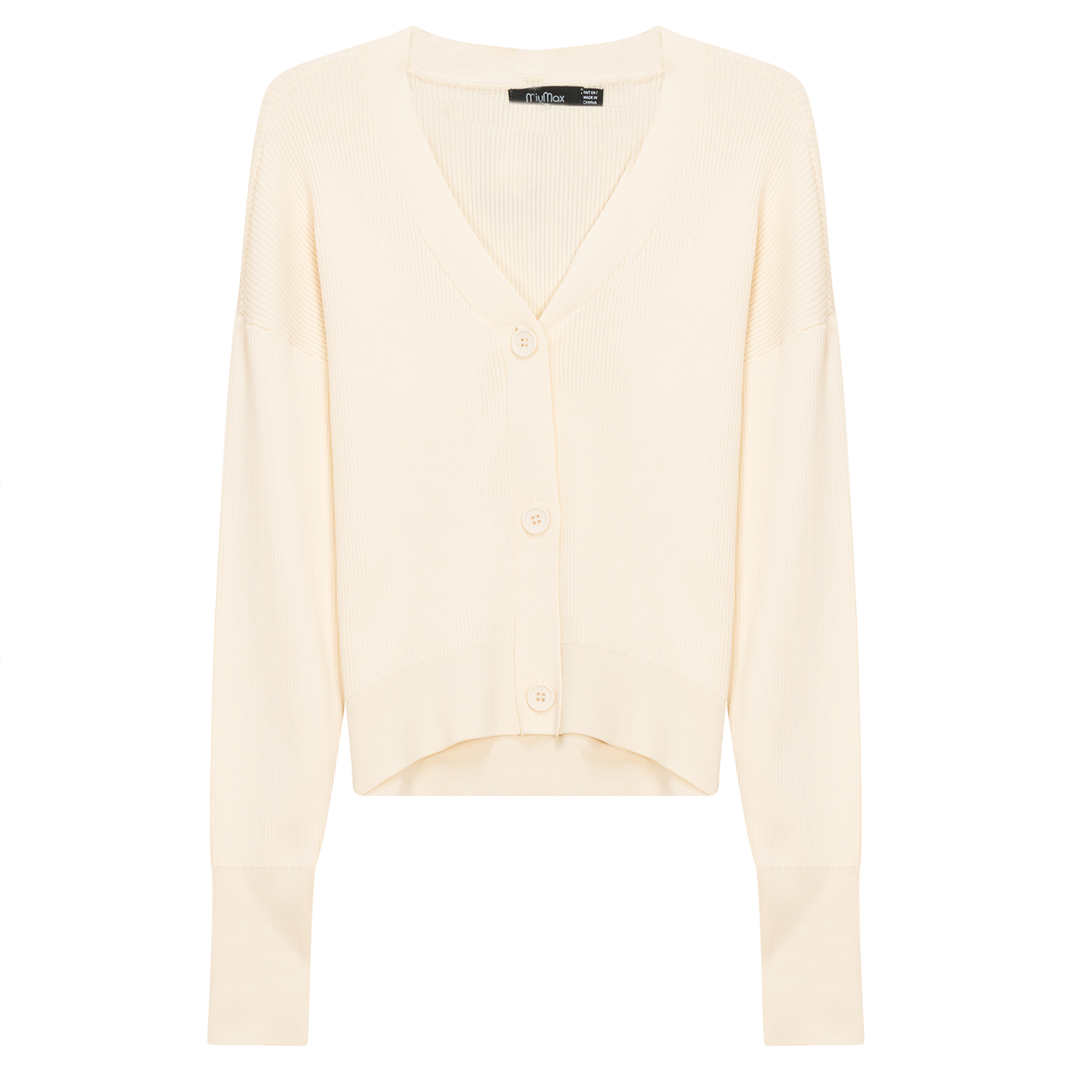 Cropped Drop Shoulder Sweater in Cream by MiuMax