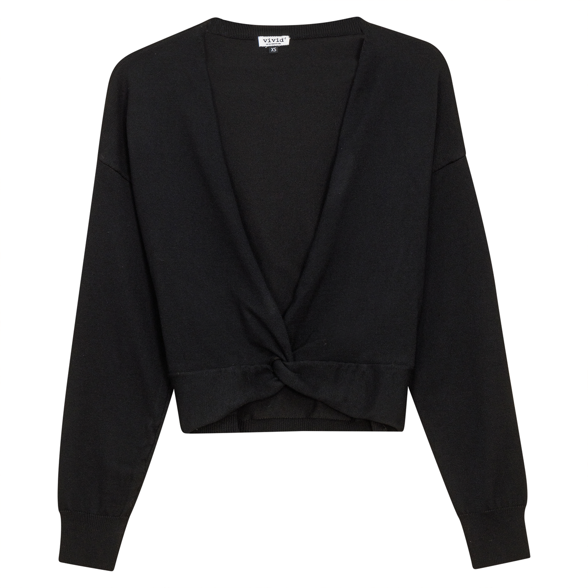 Ladies Knit Knot Bolero in Black by Vivid