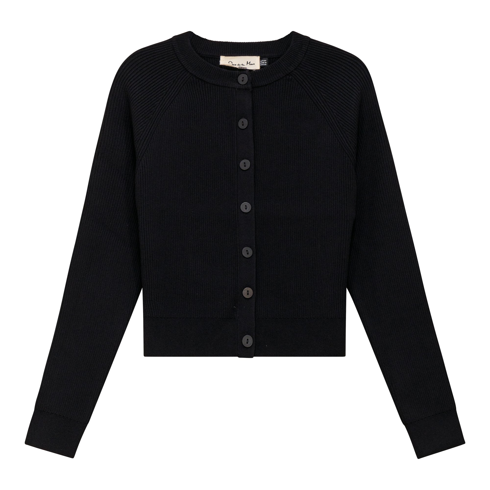 Cropped Ribbed Knit Cardigan in by Coco de la Mour