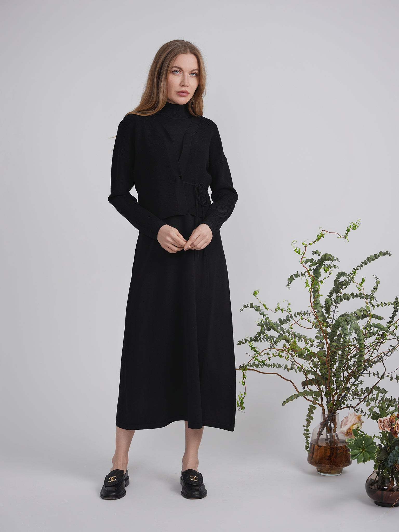 Cropped Knit Wrap Cardigan in by Vivid