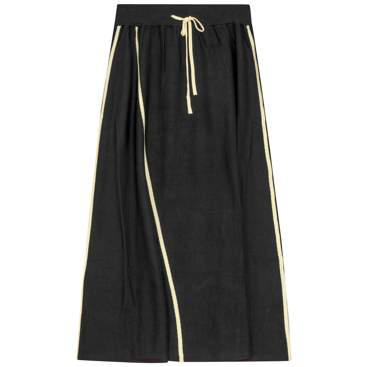 Midi Knit A Line Skirt in Black by Faves