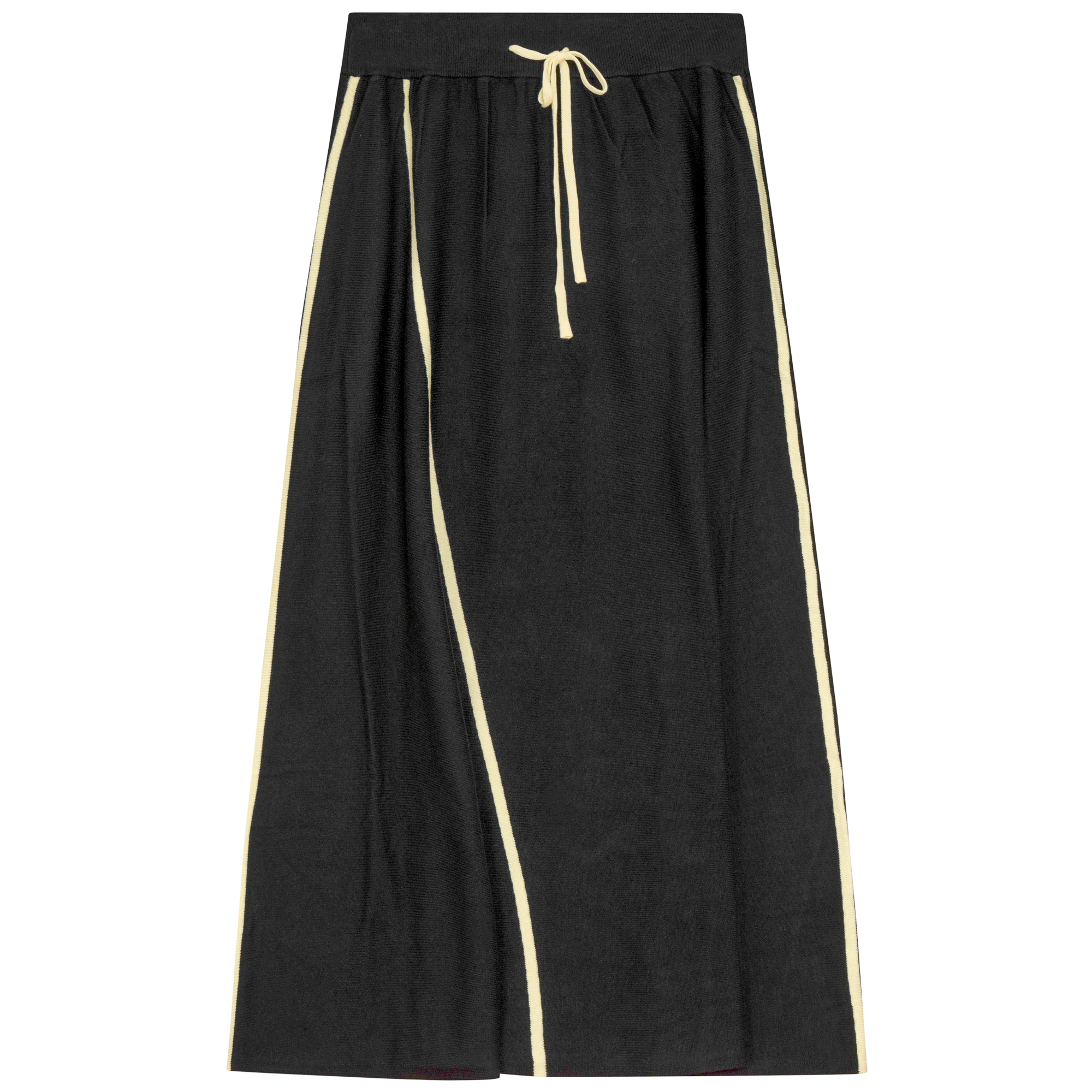 Midi Knit A Line Skirt in Black by Faves