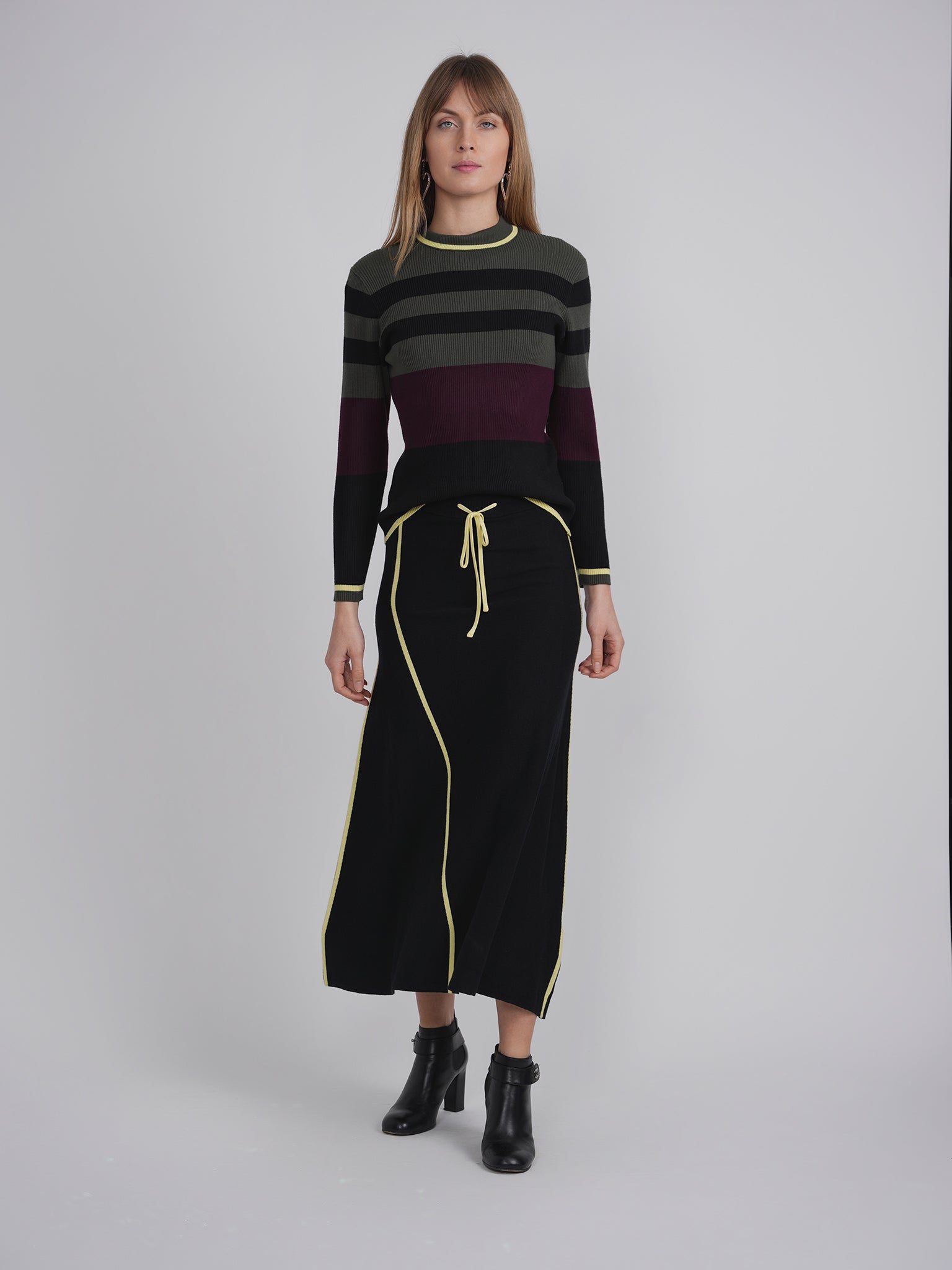 Midi Knit A Line Skirt in by Faves