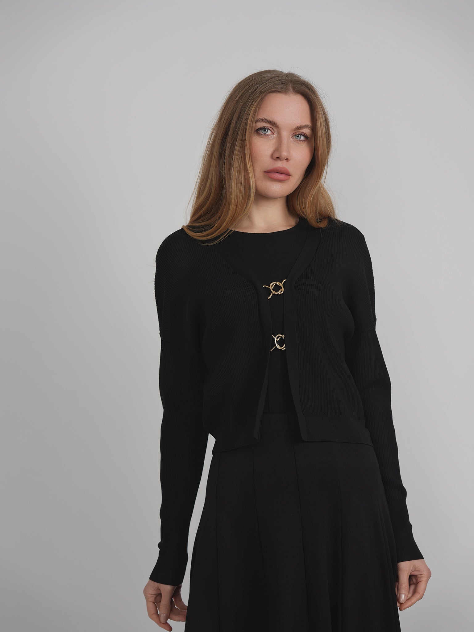 Cropped Knit Cardigan in by Club Malibu