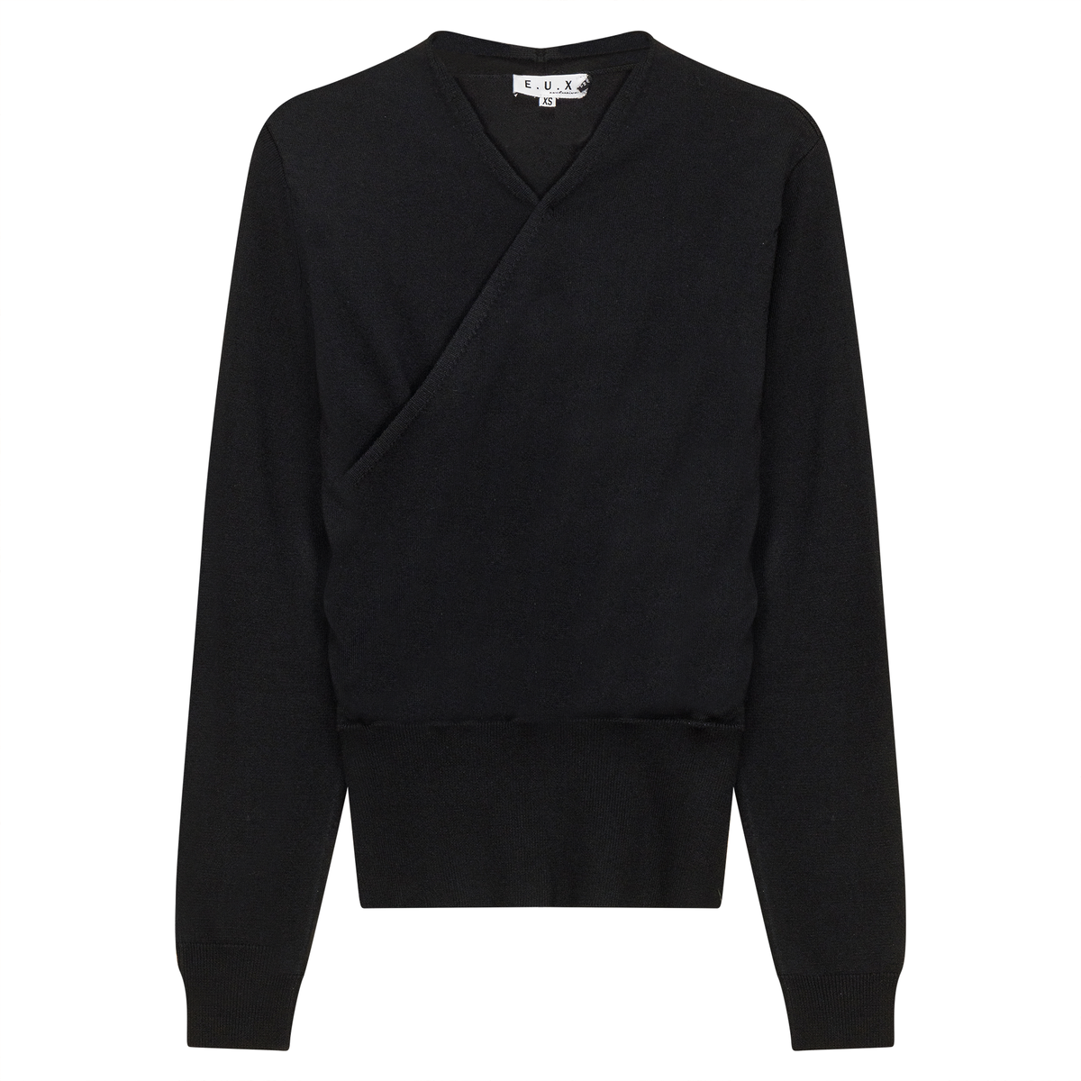 Wrap Knit Sweater in Black by E.U.X. Exclusive