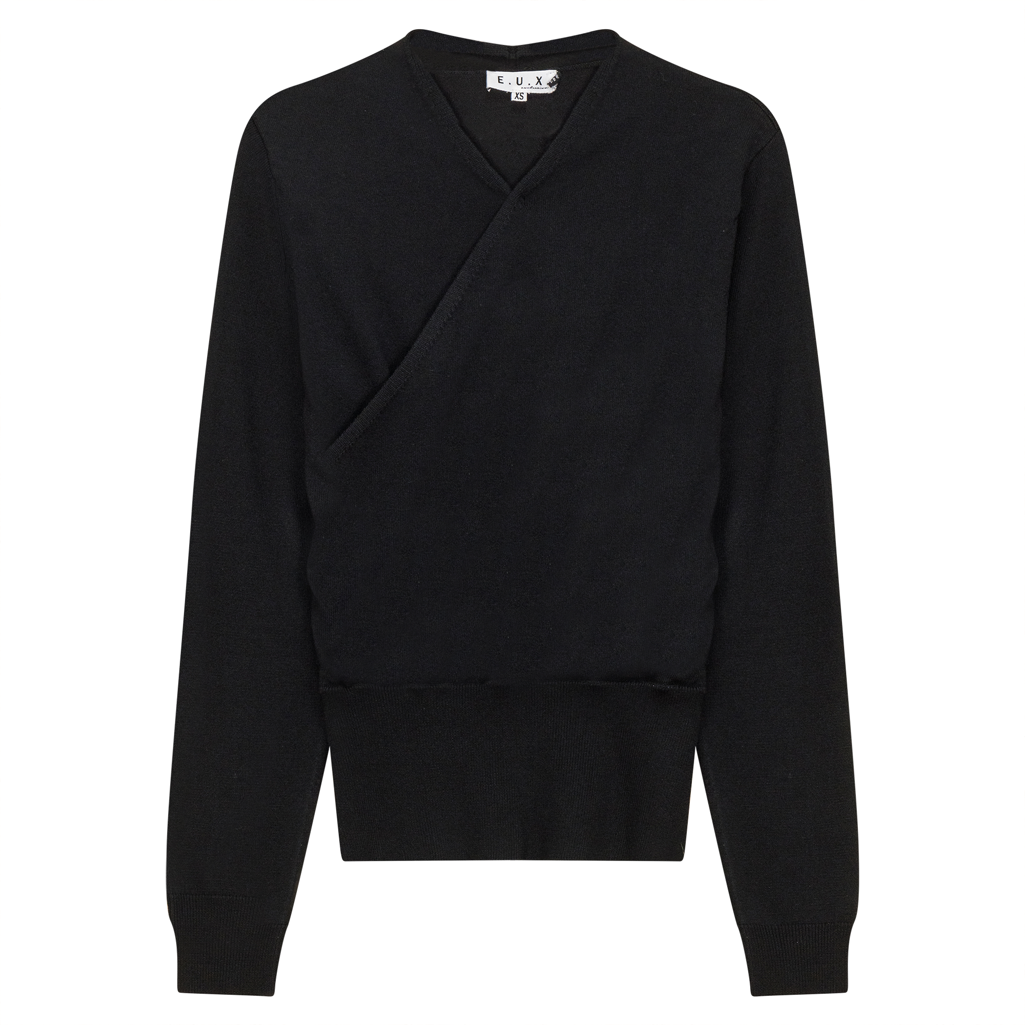 Wrap Knit Sweater in Black by E.U.X. Exclusive