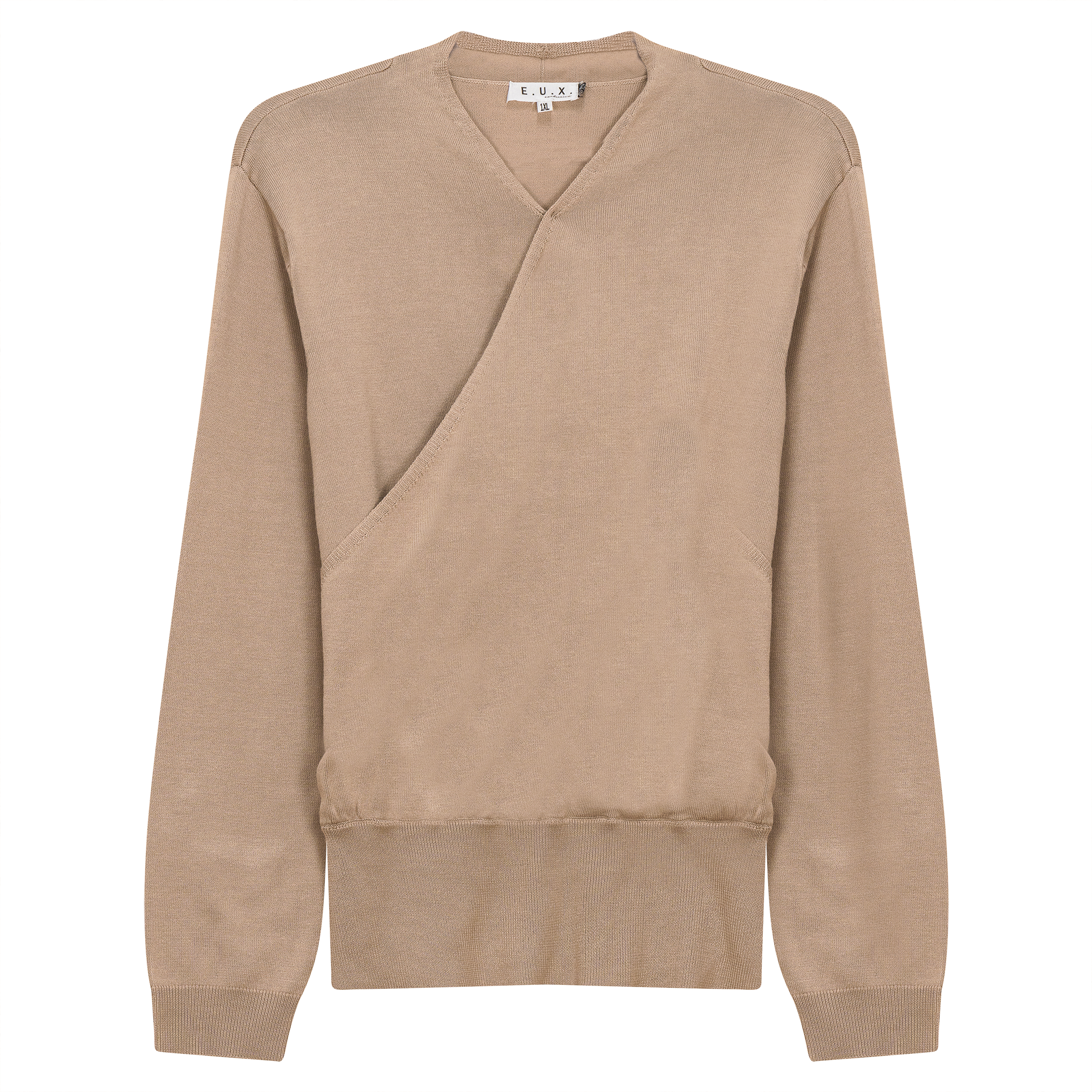 Wrap Knit Sweater in Oatmeal by E.U.X. Exclusive