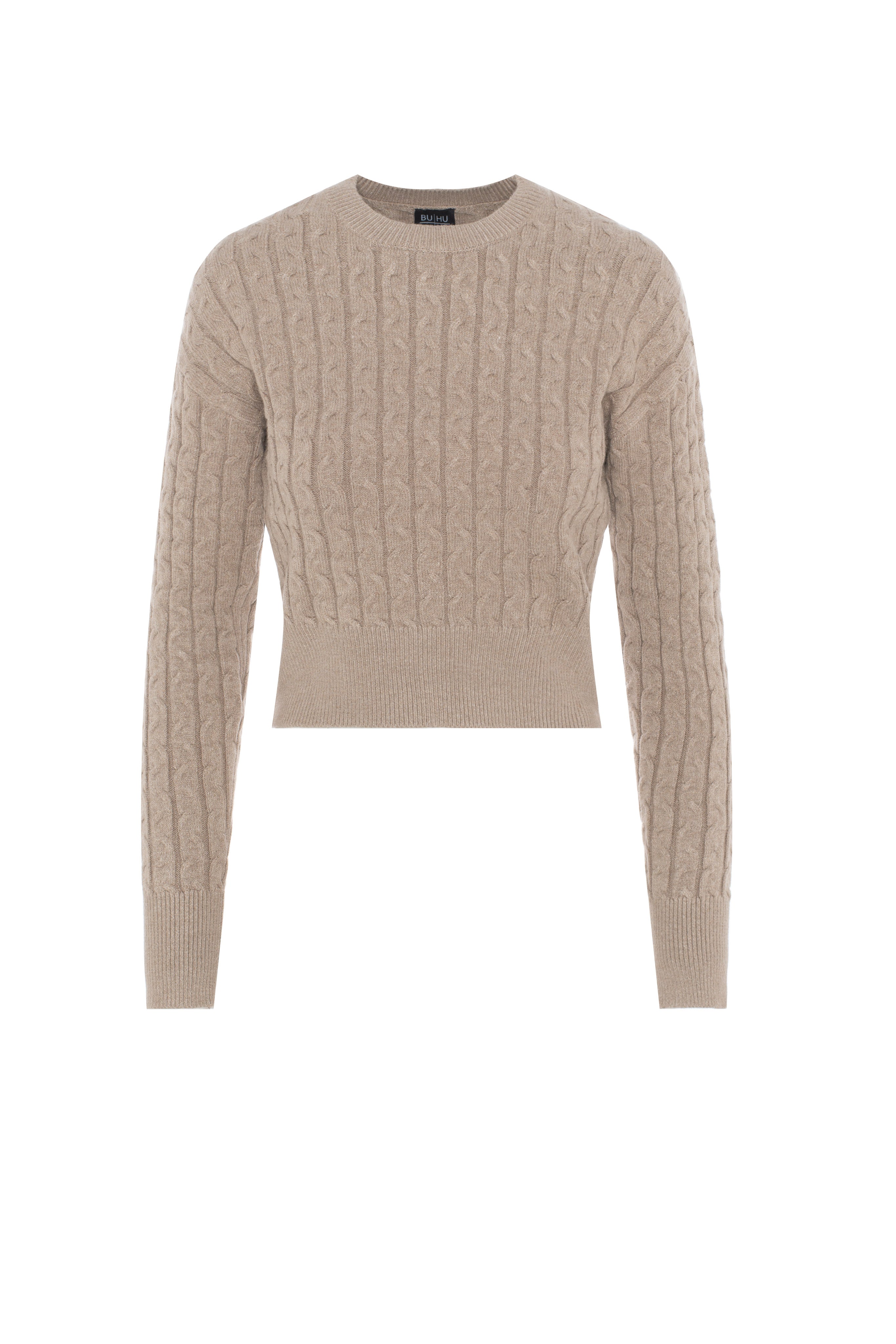 Cable Knit Sweater in Oatmeal by BuHu