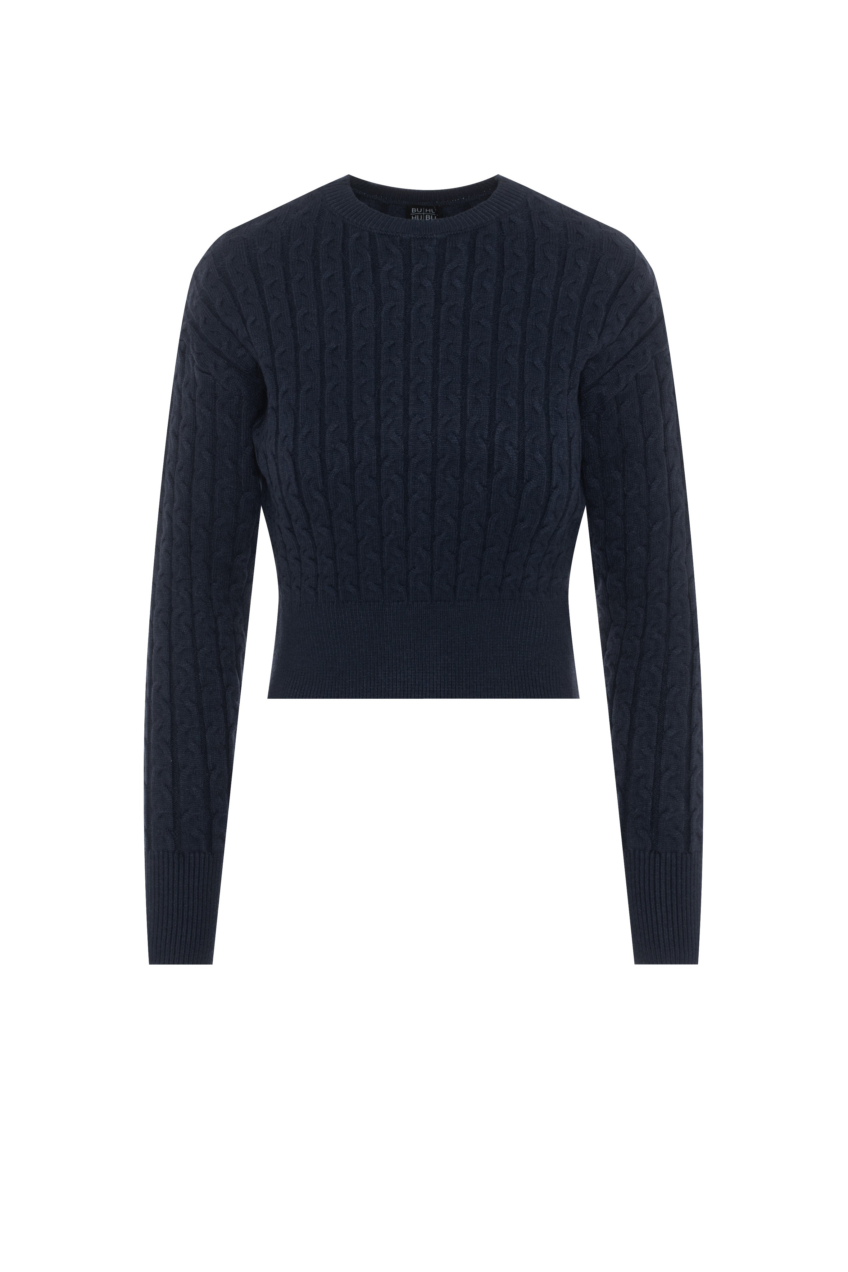 Cable Knit Sweater in Dark Navy by BuHu