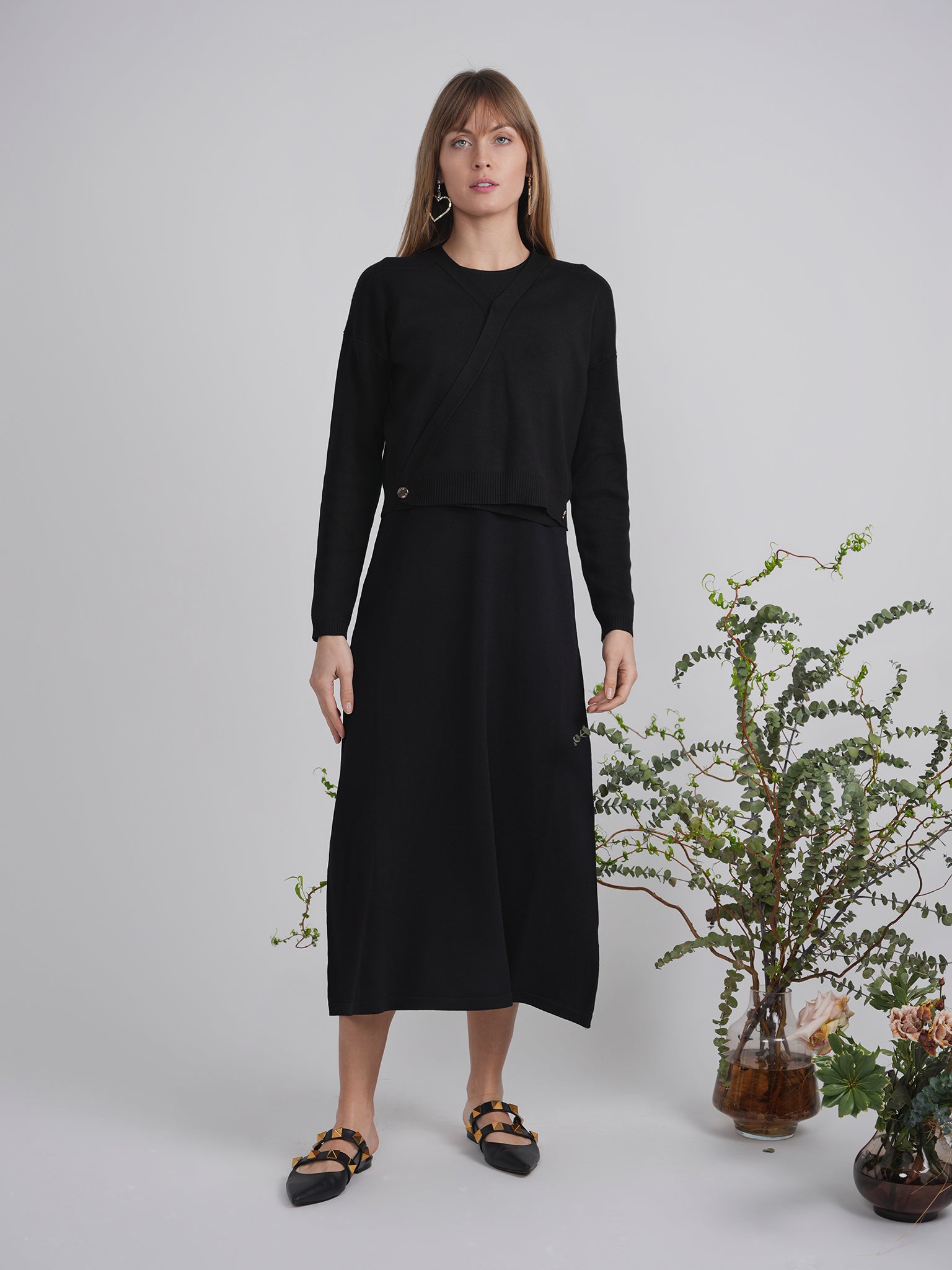 Cropped Double Breasted Wrap Sweater in by Milan Italy