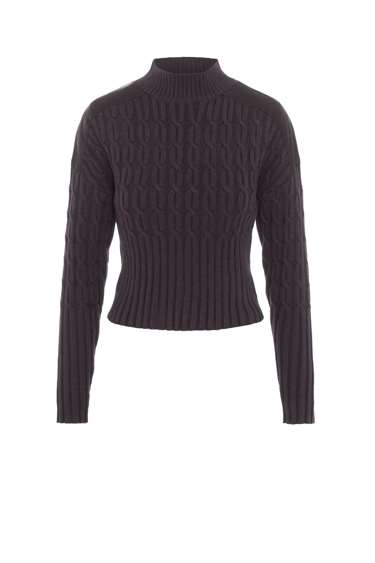 Dolman Leather Combo Sweater in Dark Wine by Versatile