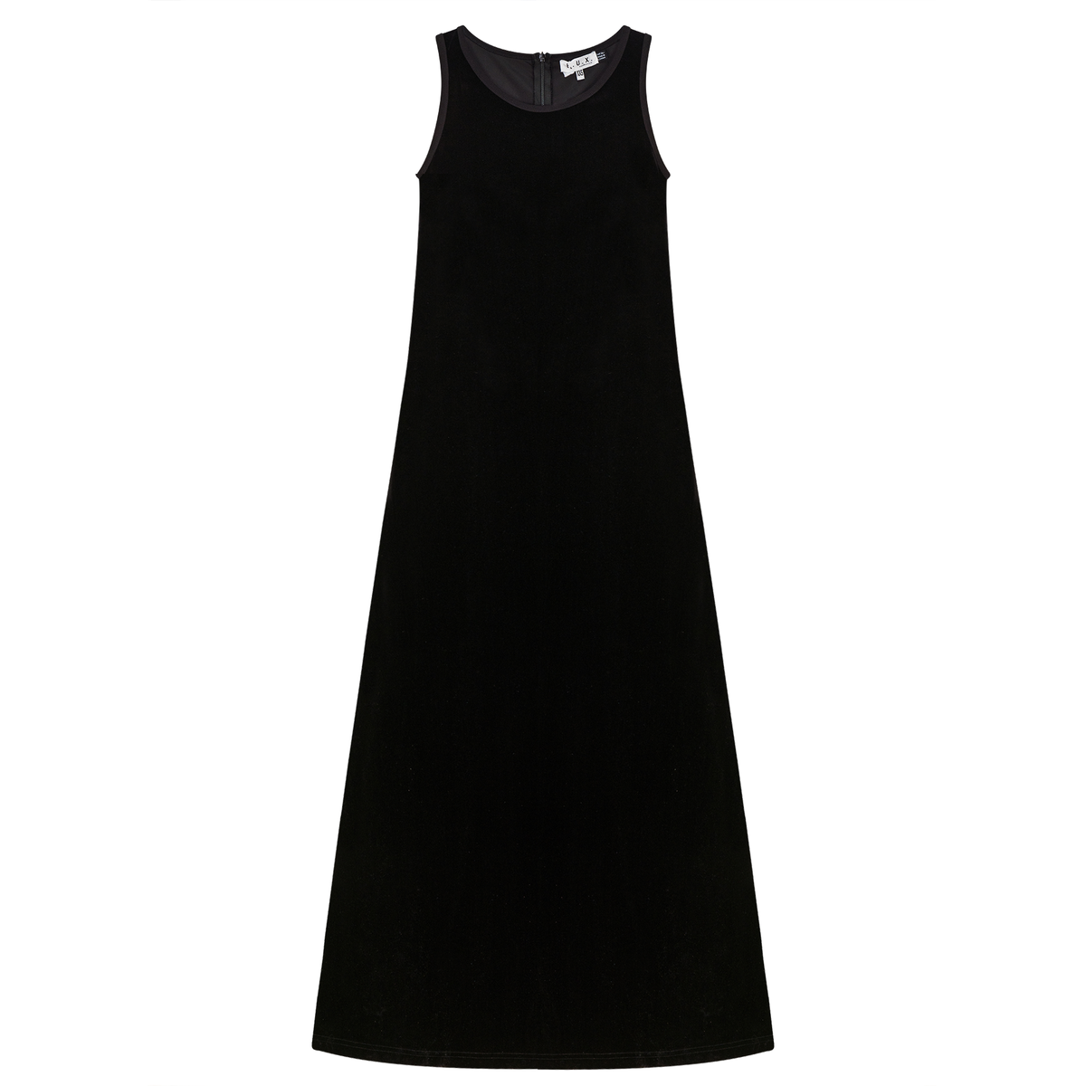 Slinky Velour Maxi A Line Jumper in Black by E.U.X. Exclusive