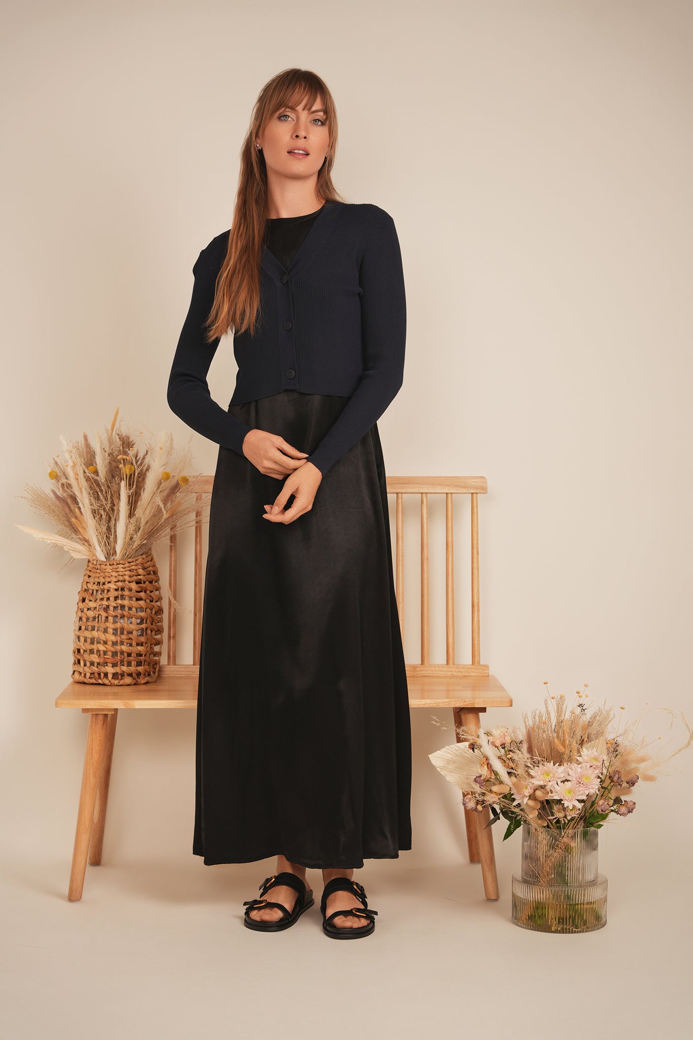 Cropped Ribbed Cardigan in by E.U.X. Exclusive